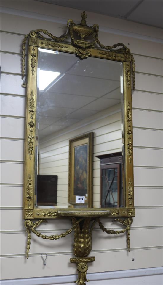 A gilt frame mirror, H.135cm